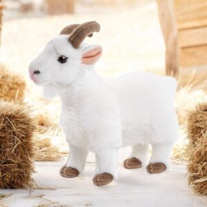Peluche Chèvre de Montagne Blanche 26 cm