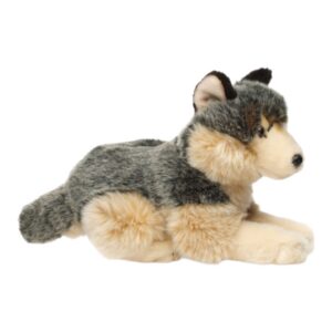 Peluche Loup Gris Allongé 21 cm