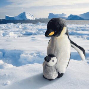 Peluche Manchot Empereur et Son Bébé 28 cm
