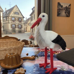 Peluche Cigogne 33 cm Pattes Rigides